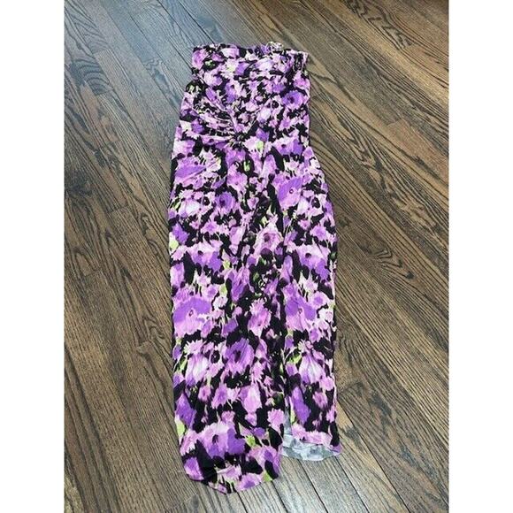 Jason Wu Collection Sheath Dress Floral Sleeveless Draped Jersey Purple Size 10 - Picture 5 of 10